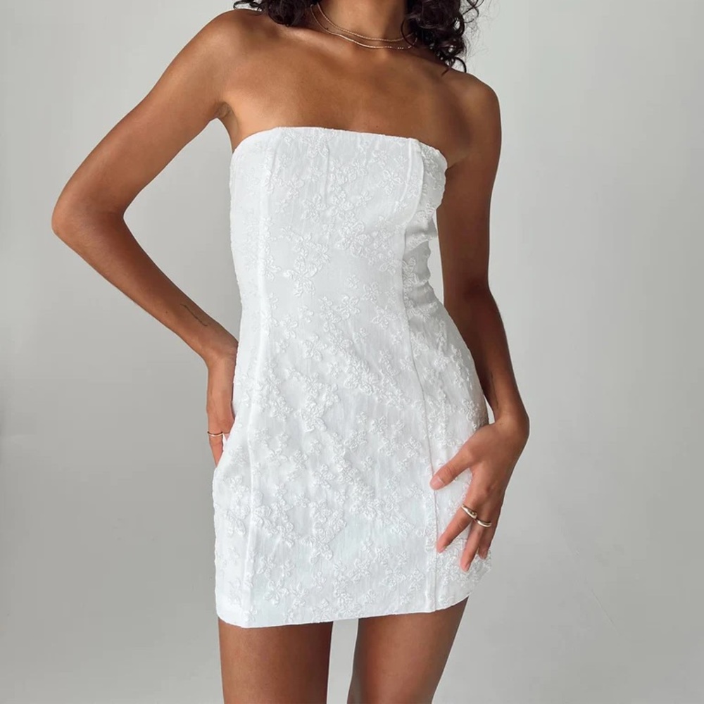 Princess Polly ANJA MINI DRESS WHITE